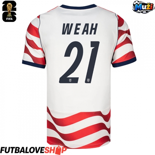 Dres Spojené štáty Timothy Weah #21 Domáci MS 2026 Krátky Rukáv
